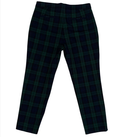 J. Crew Wool Blend Navy Black Green Ankle Length Pants Lined Side Zip Flat Front - Picture 3 of 10